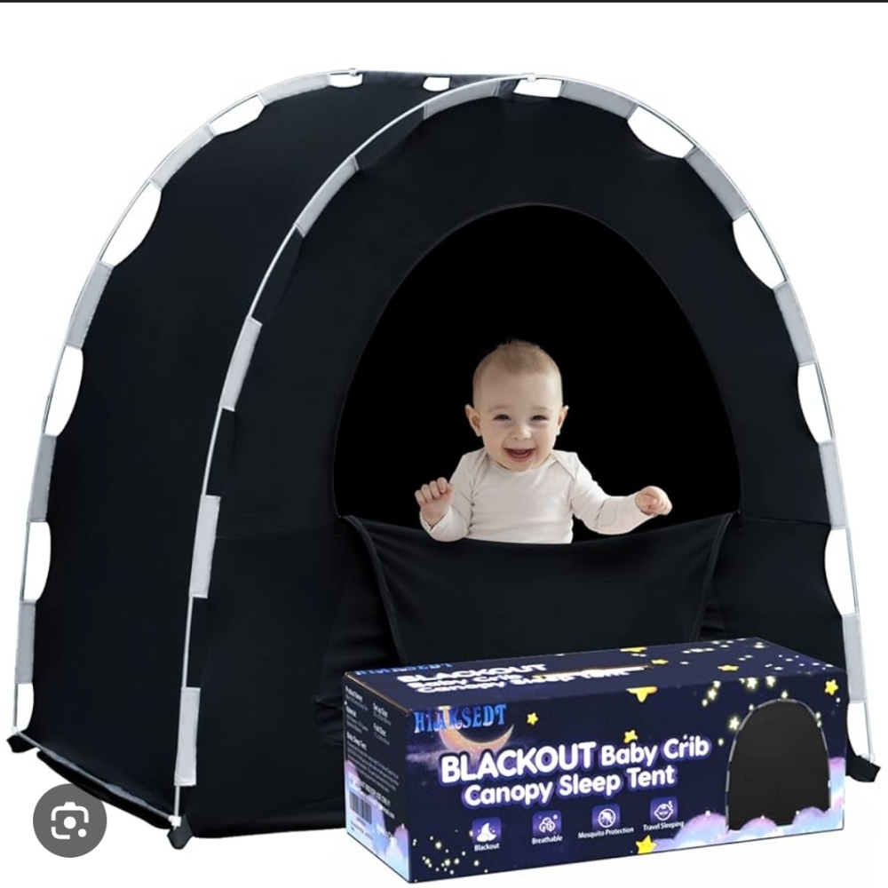 New Pack N Play Blackout Cover Baby Crib Tent Travel Crib Canopy, Portable